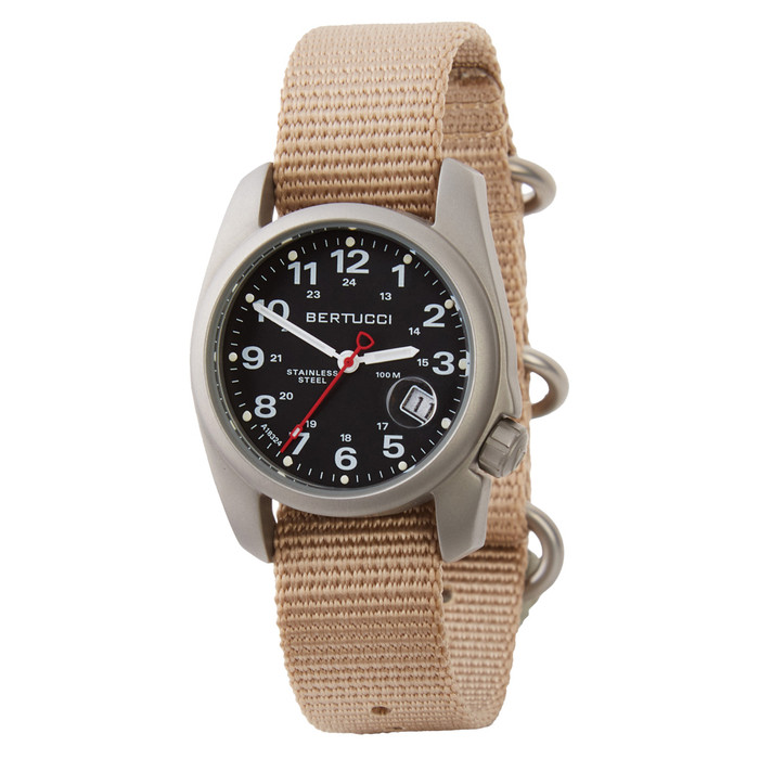 Bertucci A-1S Super Field Watch with Defender Khaki Nylon Strap #10601 Bertucci A-1S Super Field Watch with Defender Khaki Nylon Strap #10601