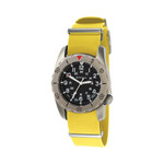 Bertucci A-2TR Field Pro Black Dial Watch with Yellow Italian Strap #12146 Bertucci A-2TR Field Pro Black Dial Watch with Yellow Italian Strap #12146