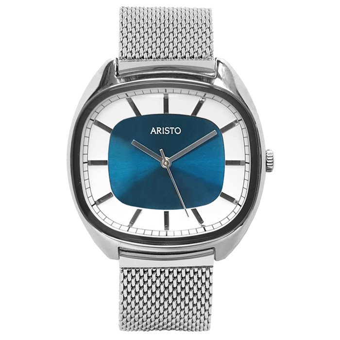 Aristo 41mm Classic Dress Watch with Rectangular Face and Blue Dial #4H231-M zoom Aristo 41mm Classic Dress Watch with Rectangular Face and Blue Dial #4H231-M zoom