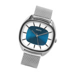 Aristo 41mm Classic Dress Watch with Rectangular Face and Blue Dial #4H231-M tilt Aristo 41mm Classic Dress Watch with Rectangular Face and Blue Dial #4H231-M tilt