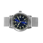 Aristo Blue Dial Flight Watch with Mesh Bracelet and a Sapphire Crystal #4H251-M side Aristo Blue Dial Flight Watch with Mesh Bracelet and a Sapphire Crystal #4H251-M side
