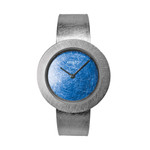 Aristo Titanium Scratched Blue Dial Watch Titanium Bangle #5D95-4 Aristo Titanium Scratched Blue Dial Watch Titanium Bangle #5D95-4