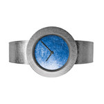 Aristo Titanium Scratched Blue Dial Watch Titanium Bangle #5D95-4 side Aristo Titanium Scratched Blue Dial Watch Titanium Bangle #5D95-4 side