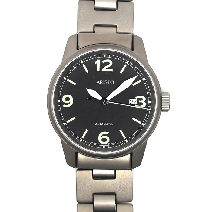 Aristo 40mm Titanium Swiss Automatic Aviator Watch #5H67TIBI Aristo 40mm Titanium Swiss Automatic Aviator Watch #5H67TIBI