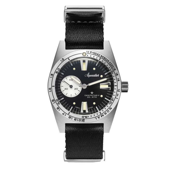 Aquastar Deepstar II Dive Watch with Vintage Black Dial #AS-776019 Aquastar Deepstar II Dive Watch with Vintage Black Dial #AS-776019