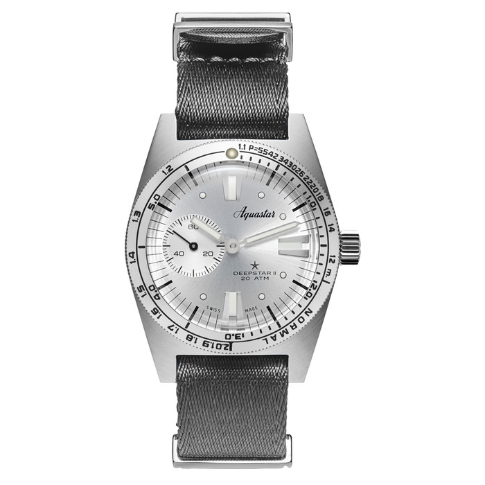 Aquastar Deepstar II Dive Watch with Vintage Silver Dial #AS-811772 Aquastar Deepstar II Dive Watch with Vintage Silver Dial #AS-811772