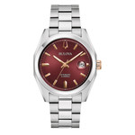 Bulova Surveyor Automatic Watch with Sunburst Maroon Dial #98B422 Bulova Surveyor Automatic Watch with Sunburst Maroon Dial #98B422