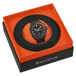 Bulova Racer Chronograph with Black Dial and Orange Accents #98B428 Bulova Racer Chronograph with Black Dial and Orange Accents #98B428