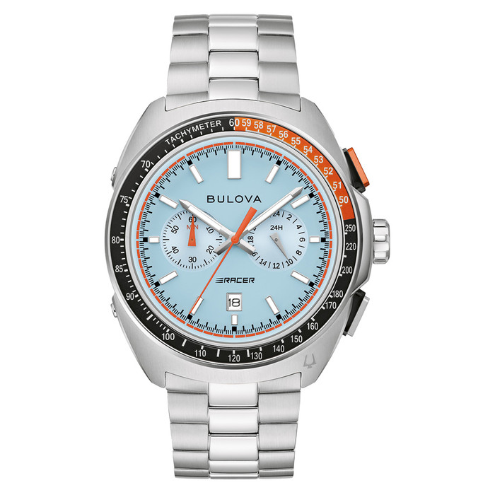 Bulova Racer Chronograph with Blue Dial and Orange Accents #98B432 Bulova Racer Chronograph with Blue Dial and Orange Accents #98B432