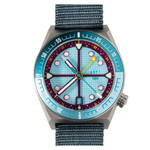ADPT Series 1 GMT Titanium Field Watch with Aqua Berry Dial #ADPT-DT-AB ADPT Series 1 GMT Titanium Field Watch with Aqua Berry Dial #ADPT-DT-AB