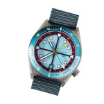 ADPT Series 1 GMT Titanium Field Watch with Aqua Berry Dial #ADPT-DT-AB ADPT Series 1 GMT Titanium Field Watch with Aqua Berry Dial #ADPT-DT-AB