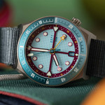 ADPT Series 1 GMT Titanium Field Watch with Aqua Berry Dial #ADPT-DT-AB ADPT Series 1 GMT Titanium Field Watch with Aqua Berry Dial #ADPT-DT-AB