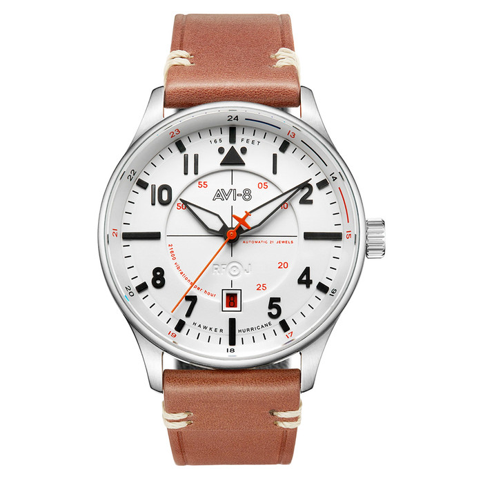 AVI-8 Hawker Hurricane Kent Automatic Newton with White Dial #AV-4094-01 AVI-8 Hawker Hurricane Kent Automatic Newton with White Dial #AV-4094-01