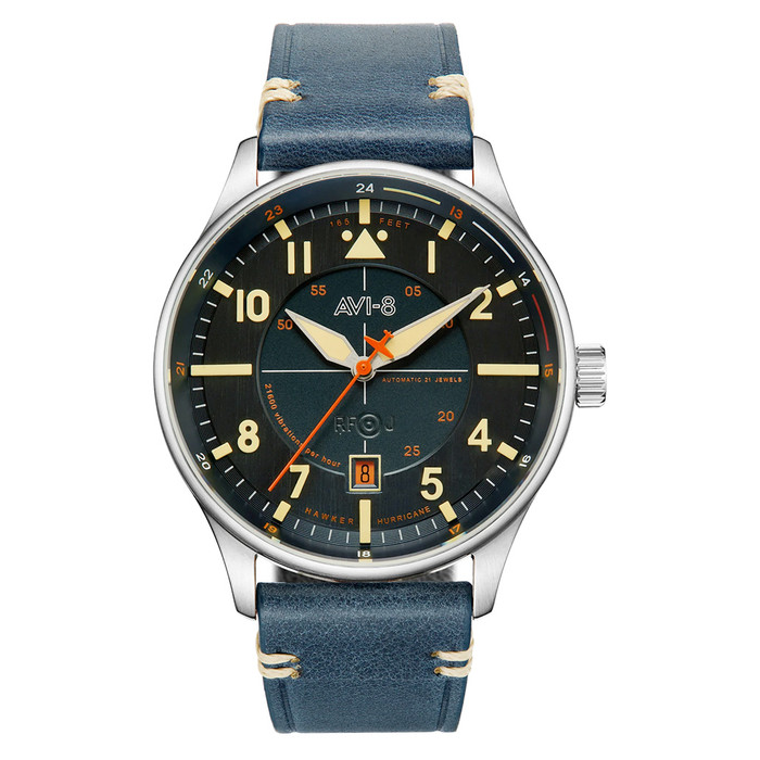 AVI-8 Hawker Hurricane Kent Automatic Sussex with Blue Dial #AV-4094-02 AVI-8 Hawker Hurricane Kent Automatic Sussex with Blue Dial #AV-4094-02