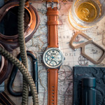 AVI-8 McKellar Dual Time Watch with Ivory Dial #AV-4101-0C AVI-8 McKellar Dual Time Watch with Ivory Dial #AV-4101-0C
