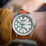 AVI-8 McKellar Dual Time Watch with Ivory Dial #AV-4101-0C AVI-8 McKellar Dual Time Watch with Ivory Dial #AV-4101-0C