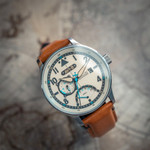 AVI-8 McKellar Dual Time Watch with Ivory Dial #AV-4101-0C AVI-8 McKellar Dual Time Watch with Ivory Dial #AV-4101-0C