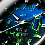 AVI-8 Hawker Harrier HUD Automatic with Gradient Blue Dial #AV-4117-01 AVI-8 Hawker Harrier HUD Automatic with Gradient Blue Dial #AV-4117-01