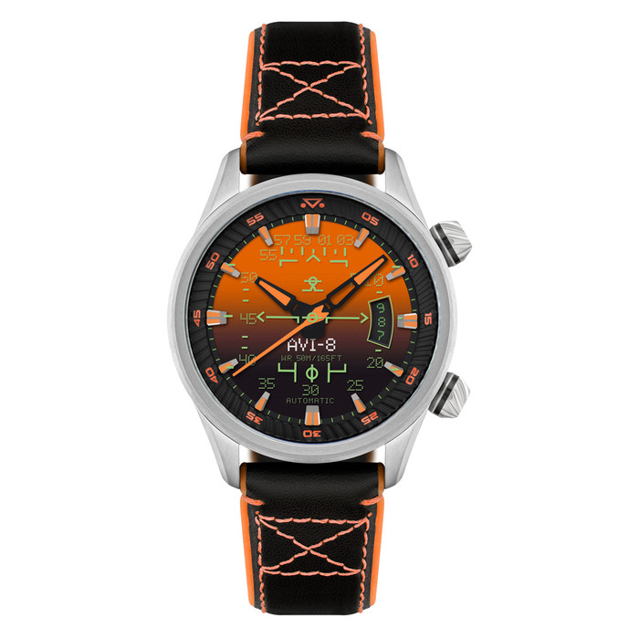 AVI-8 Hawker Harrier HUD Automatic with Gradient Orange Dial #AV-4117-03 AVI-8 Hawker Harrier HUD Automatic with Gradient Orange Dial #AV-4117-03