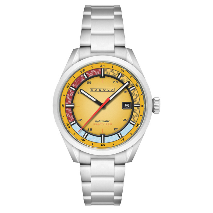 Cadola Paddock Automatic Watch with Lemon Yellow Dial #CD-1037-33 Cadola Paddock Automatic Watch with Lemon Yellow Dial #CD-1037-33