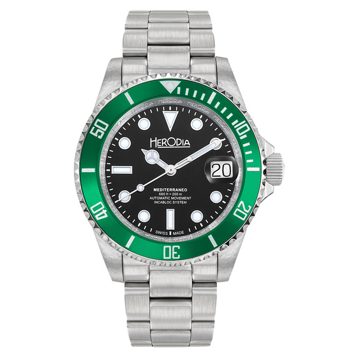 Herodia Mediterraneo Swiss Automatic Dive watch with Black Dial #HMEDSGRBK.AC Herodia Mediterraneo Swiss Automatic Dive watch with Black Dial #HMEDSGRBK.AC