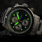 Islander Calverton Flight Chronograph Alarm Watch with Green Dial #ISL-285 Islander Calverton Flight Chronograph Alarm Watch with Green Dial #ISL-285